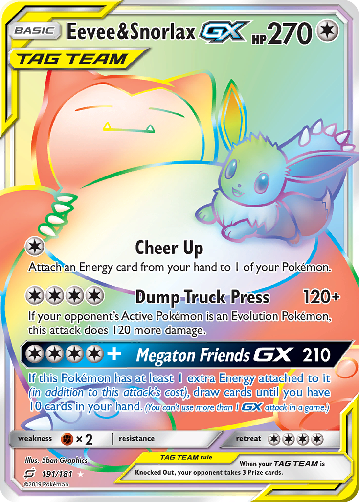 Eevee & Snorlax GX (191/181) [Sun & Moon: Team Up] | Card Citadel