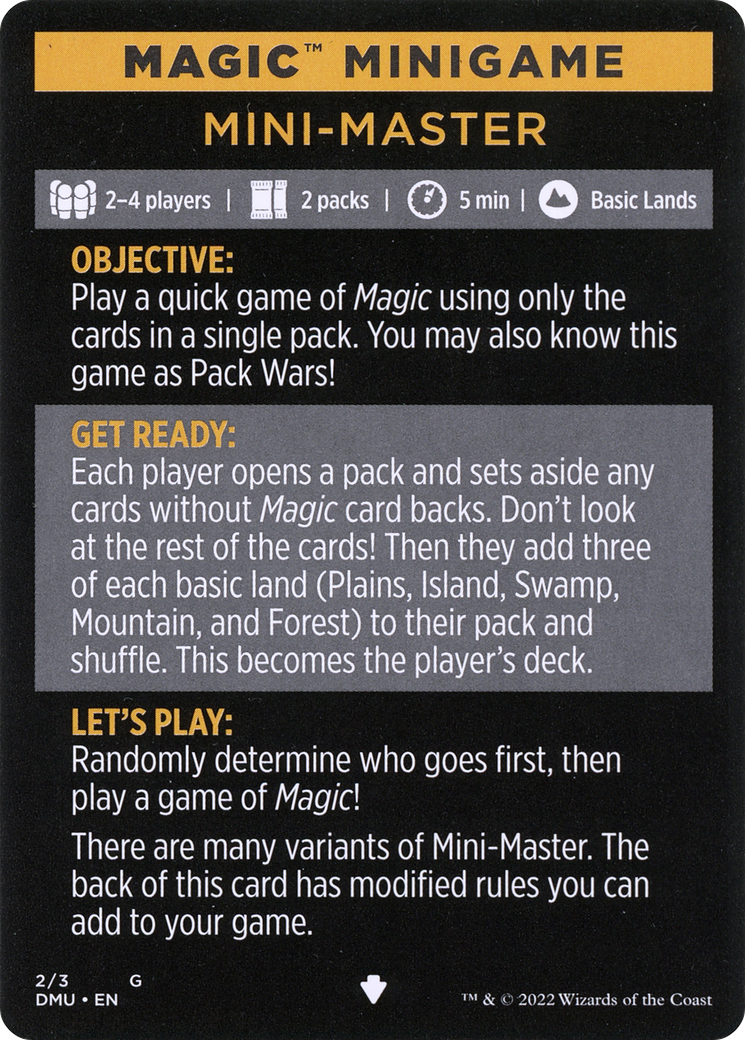 Mini-Master (Magic Minigame) [Commander Legends: Battle for Baldur's Gate Minigame] | Card Citadel