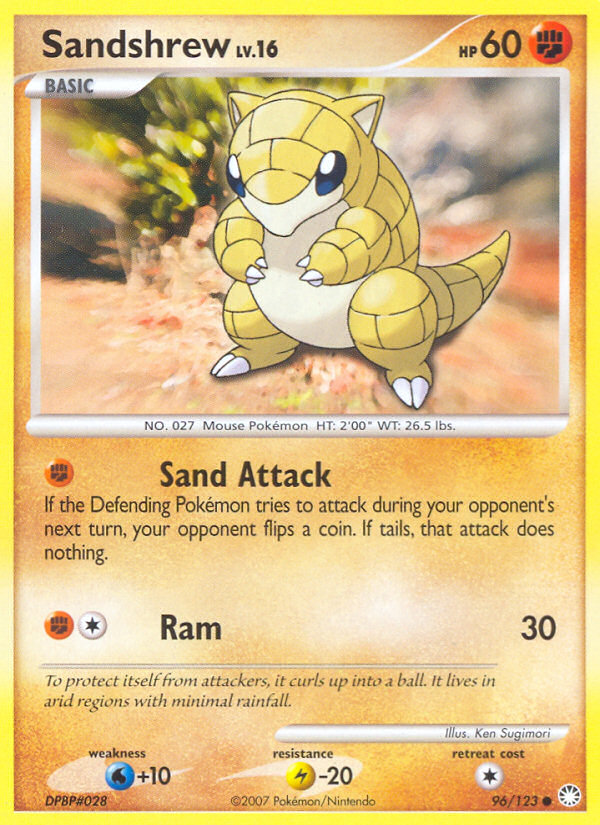 Sandshrew (96/123) [Diamond & Pearl: Mysterious Treasures] | Card Citadel