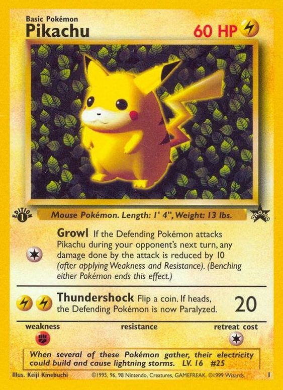 Pikachu (1) (1st Edition Misprint Promo) [Wizards of the Coast: Black Star Promos] | Card Citadel