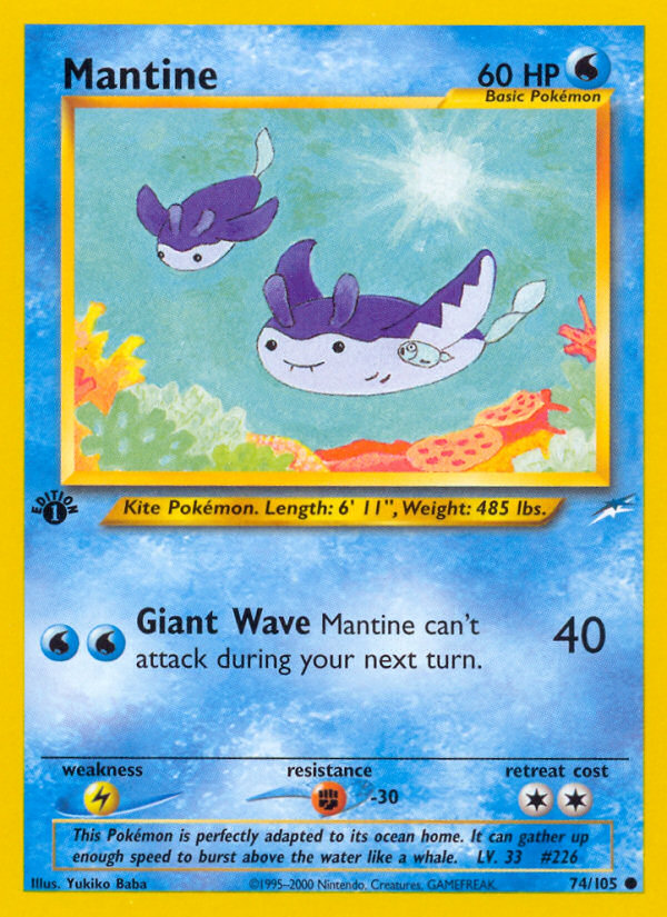 Mantine (74/105) [Neo Destiny 1st Edition] | Card Citadel