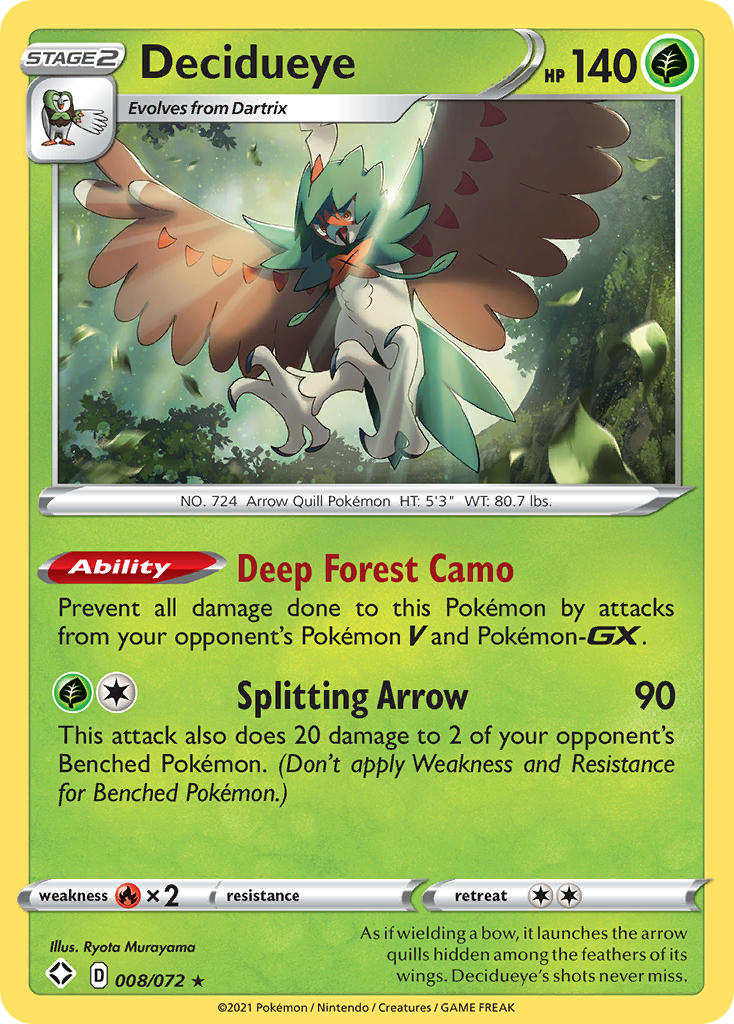 Decidueye (008/072) [Sword & Shield: Shining Fates] | Card Citadel