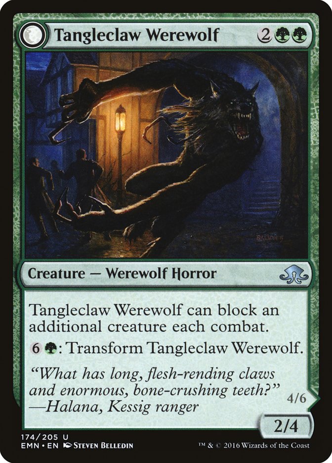 Tangleclaw Werewolf // Fibrous Entangler [Eldritch Moon] | Card Citadel
