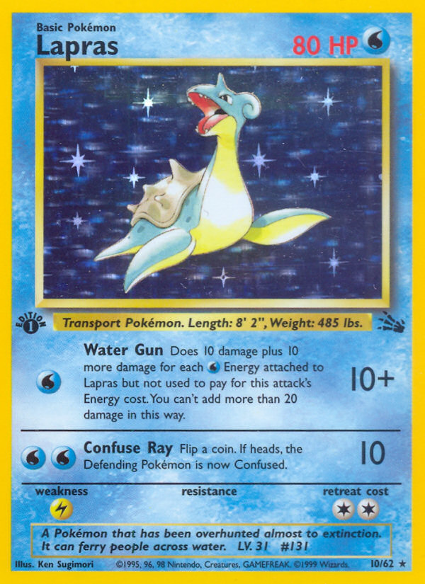 Lapras (10/62) [Fossil 1st Edition] | Card Citadel