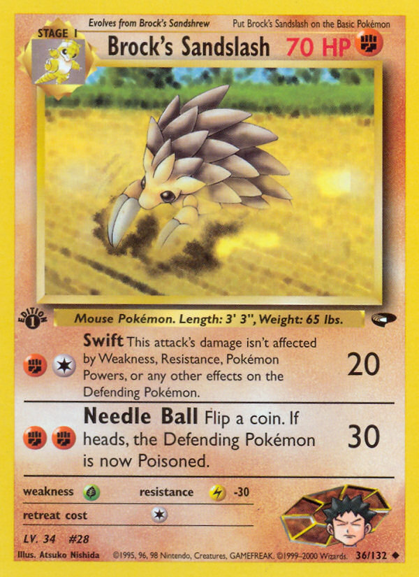 Brock's Sandslash (36/132) [Gym Challenge 1st Edition] | Card Citadel