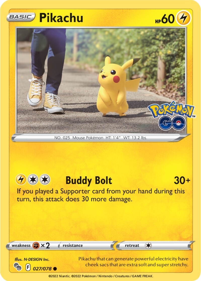 Pikachu (027/078) [Pokémon GO] | Card Citadel