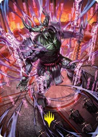Hidetsugu, Devouring Chaos Art Card (Gold-Stamped Signature) [Kamigawa: Neon Dynasty Art Series] | Card Citadel
