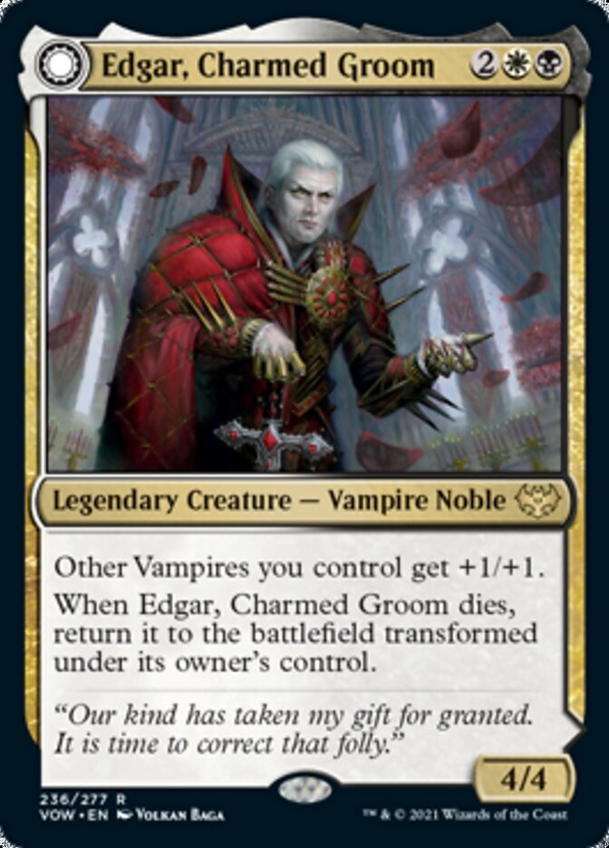 Edgar, Charmed Groom // Edgar Markov's Coffin [Innistrad: Crimson Vow] | Card Citadel