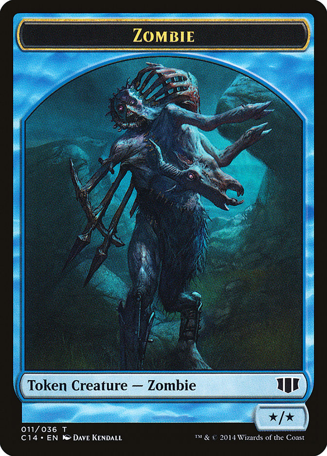 Teferi, Temporal Archmage Emblem // Zombie (011/036) Double-sided Token [Commander 2014 Tokens] | Card Citadel