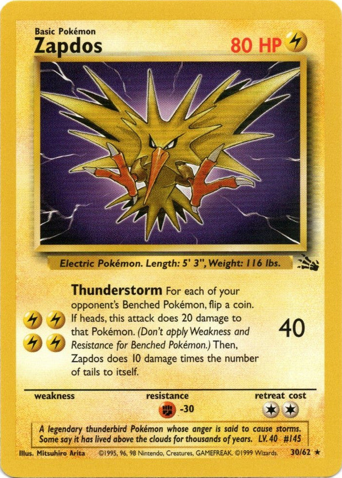 Zapdos (30/62) [Fossil Unlimited] | Card Citadel