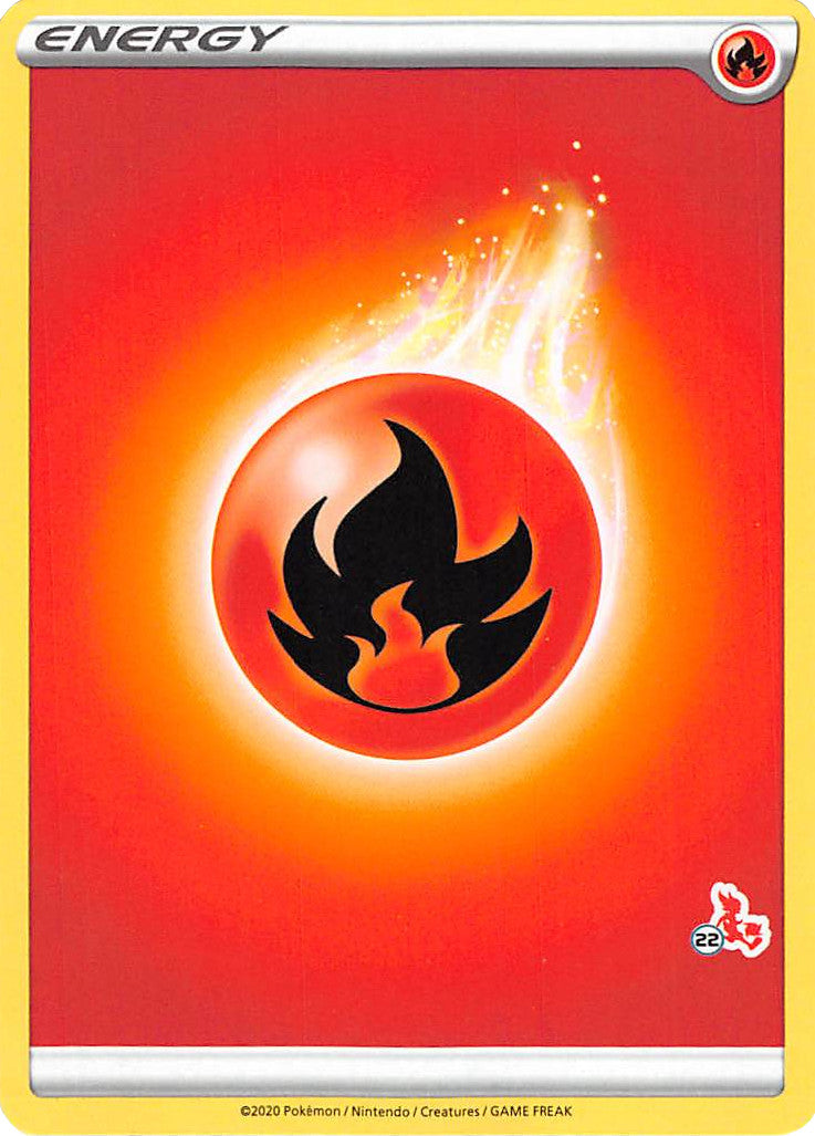 Fire Energy (Cinderace Stamp #22) [Battle Academy 2022] | Card Citadel
