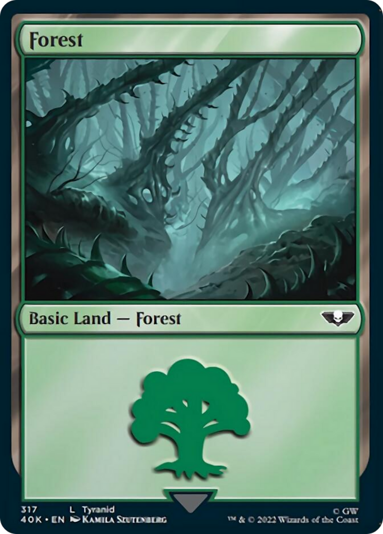 Forest (317) (Surge Foil) [Universes Beyond: Warhammer 40,000] | Card Citadel