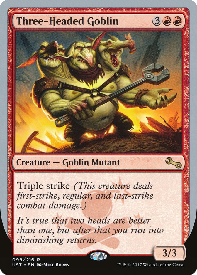 Three-Headed Goblin [Unstable] | Card Citadel