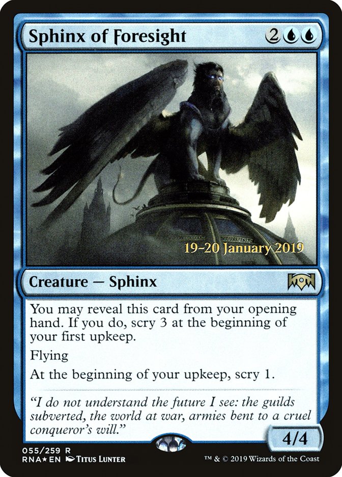 Sphinx of Foresight [Ravnica Allegiance Prerelease Promos] | Card Citadel
