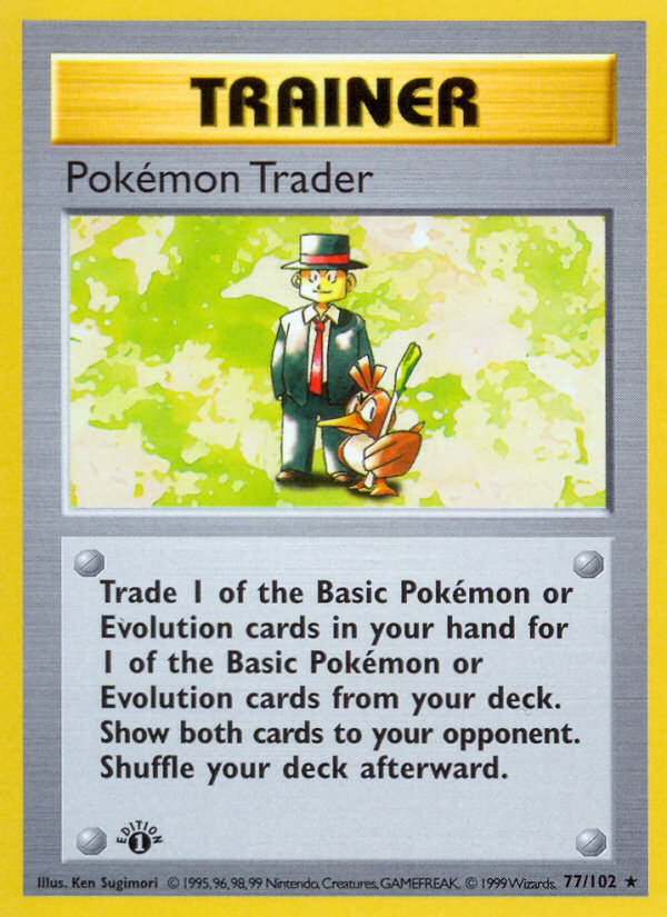 Pokemon Trader (77/102) (Shadowless) [Base Set 1st Edition] | Card Citadel