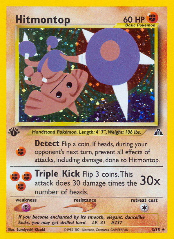 Hitmontop (3/75) [Neo Discovery 1st Edition] | Card Citadel