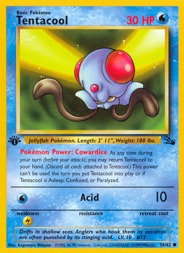 Tentacool (56/62) [Fossil 1st Edition] | Card Citadel