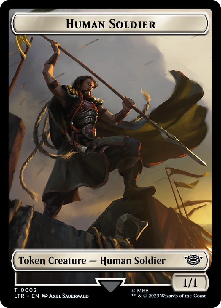 Human (04) // Human Soldier (02) Double-Sided Token [The Lord of the Rings: Tales of Middle-Earth Commander Tokens] | Card Citadel