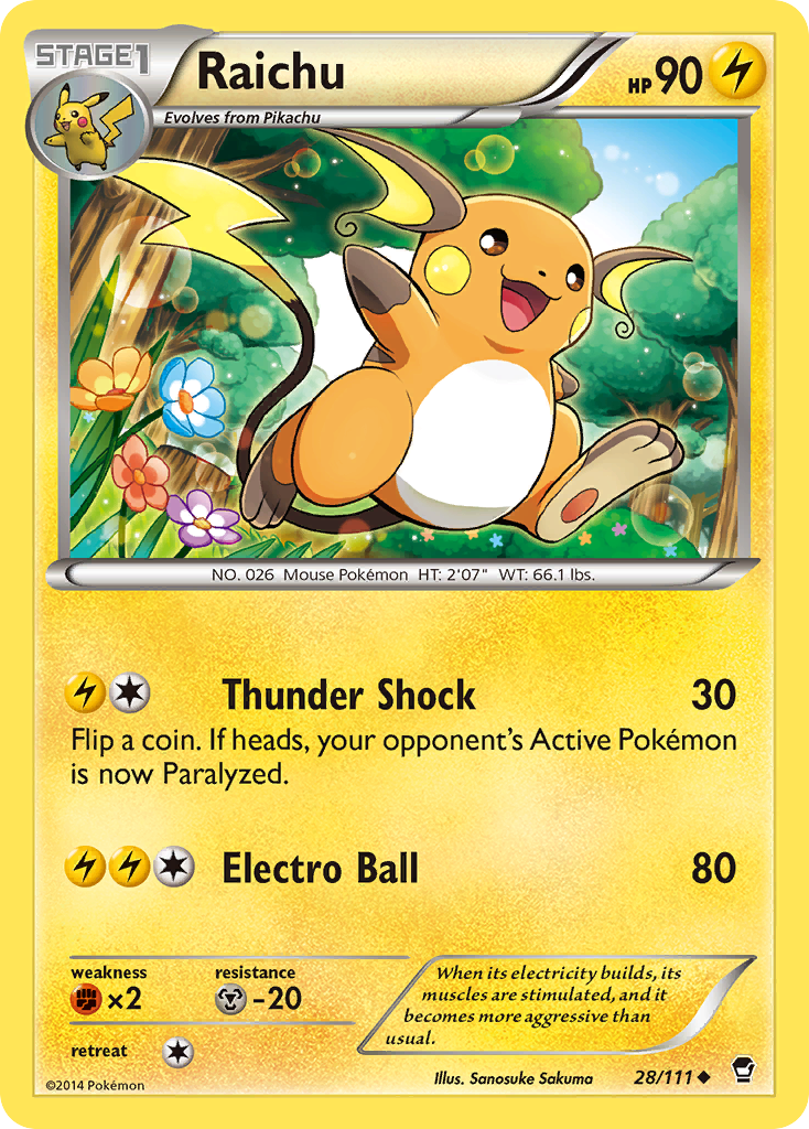 Raichu (28/111) [XY: Furious Fists] | Card Citadel