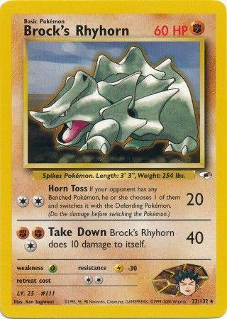 Brock's Rhyhorn (22/132) [Gym Heroes Unlimited] | Card Citadel