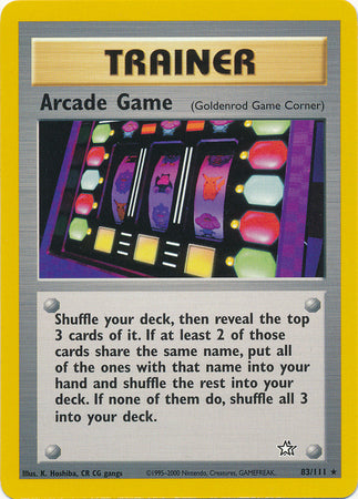 Arcade Game (83/111) [Neo Genesis Unlimited] | Card Citadel