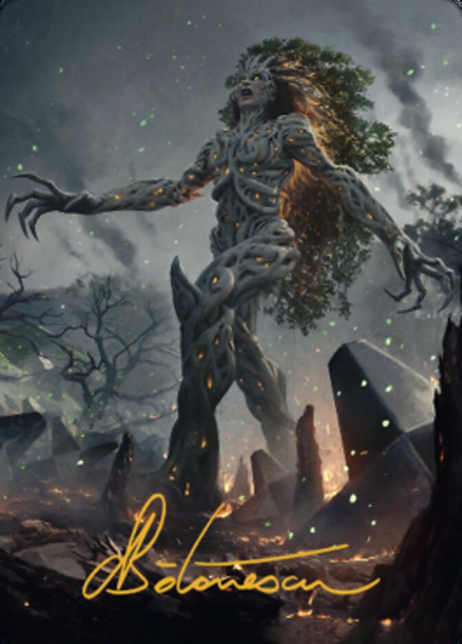 Titania, Gaea Incarnate Art Card (Gold-Stamped Signature) [The Brothers' War Art Series] | Card Citadel