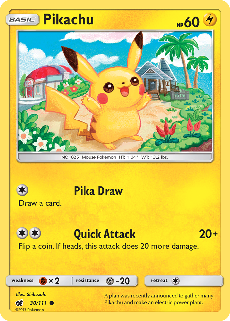 Pikachu (30/111) [Sun & Moon: Crimson Invasion] | Card Citadel