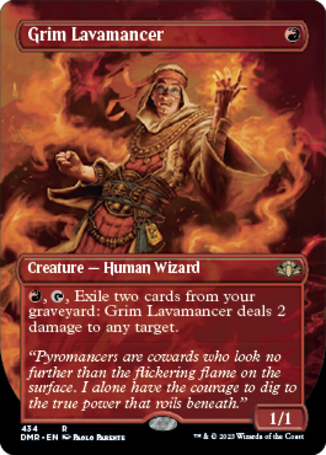 Grim Lavamancer (Borderless Alternate Art) [Dominaria Remastered] | Card Citadel