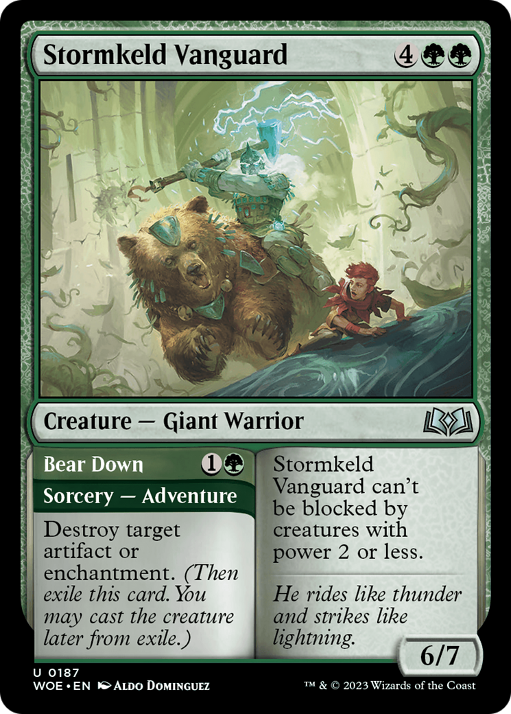 Stormkeld Vanguard // Bear Down [Wilds of Eldraine] | Card Citadel