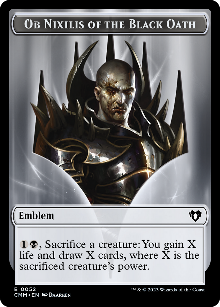 Ob Nixilis of the Black Oath Emblem [Commander Masters Tokens] | Card Citadel