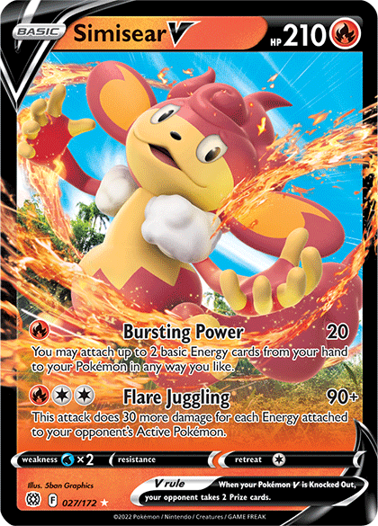 Simisear V (027/172) [Sword & Shield: Brilliant Stars] | Card Citadel