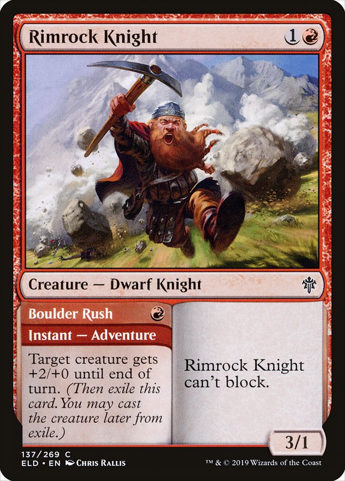Rimrock Knight // Boulder Rush [Throne of Eldraine] | Card Citadel