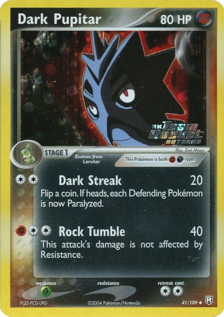 Dark Pupitar (41/109) (Stamped) [EX: Team Rocket Returns] | Card Citadel