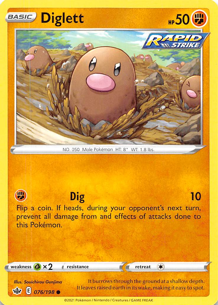 Diglett (076/198) [Sword & Shield: Chilling Reign] | Card Citadel