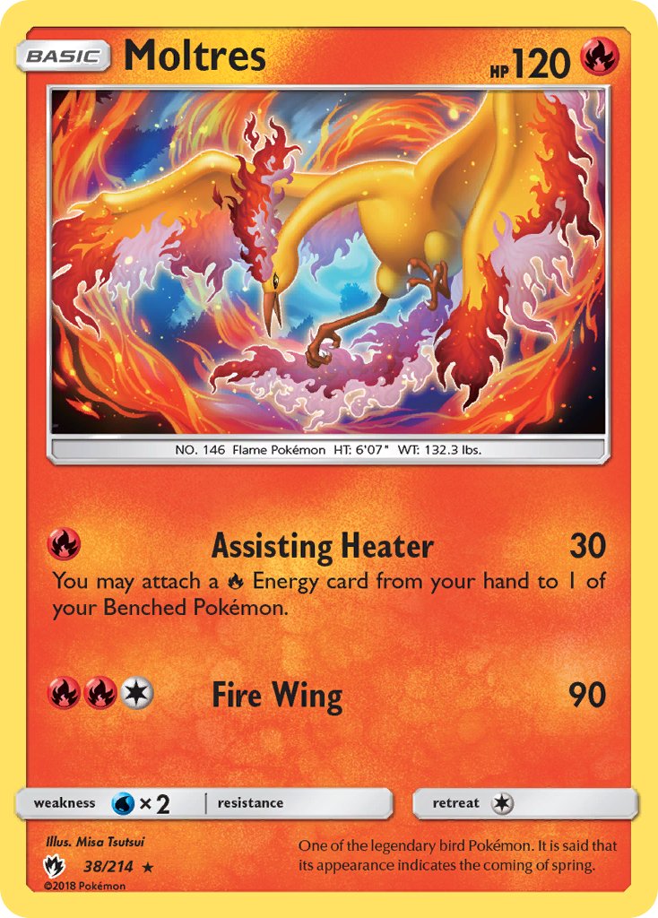 Moltres (38/214) (Let's Play, Eevee) Cracked Ice Holo) (Theme Deck Exclusive) [Sun & Moon: Lost Thunder] | Card Citadel