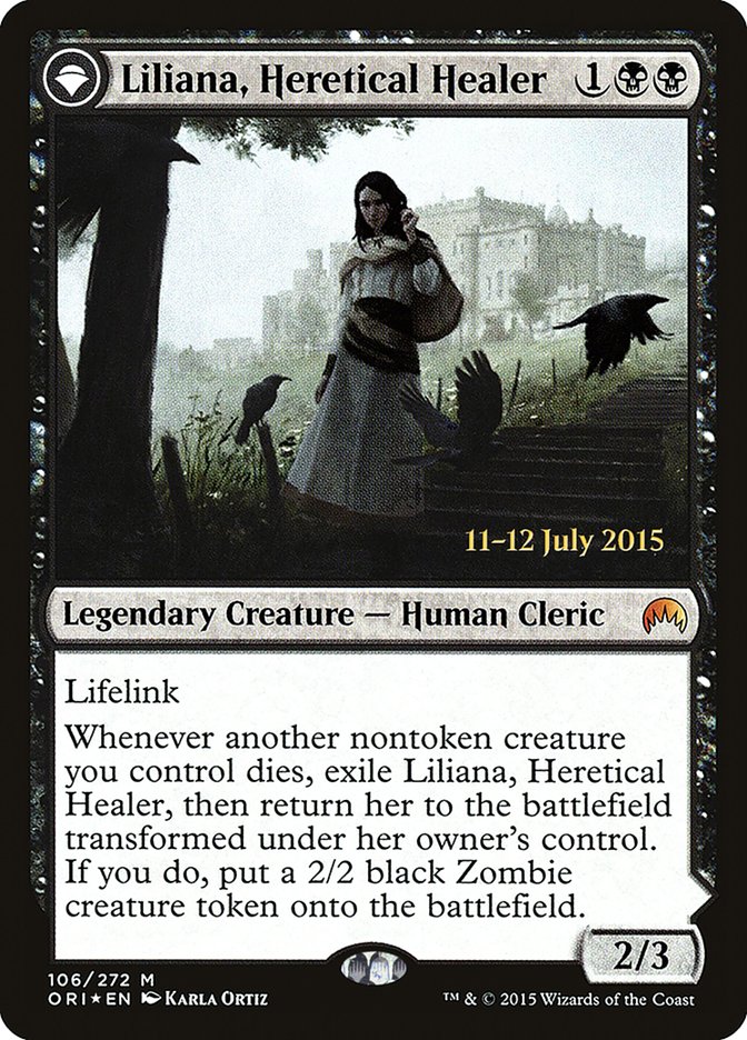 Liliana, Heretical Healer // Liliana, Defiant Necromancer [Magic Origins Promos] | Card Citadel