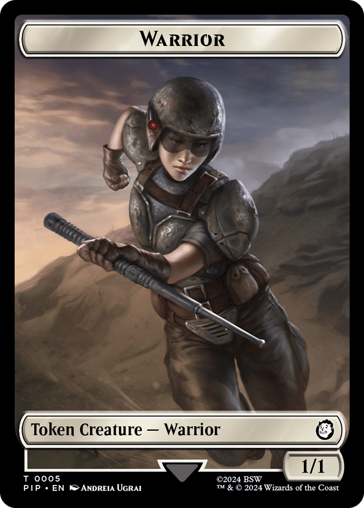 Radiation // Warrior Double-Sided Token [Fallout Tokens] | Card Citadel