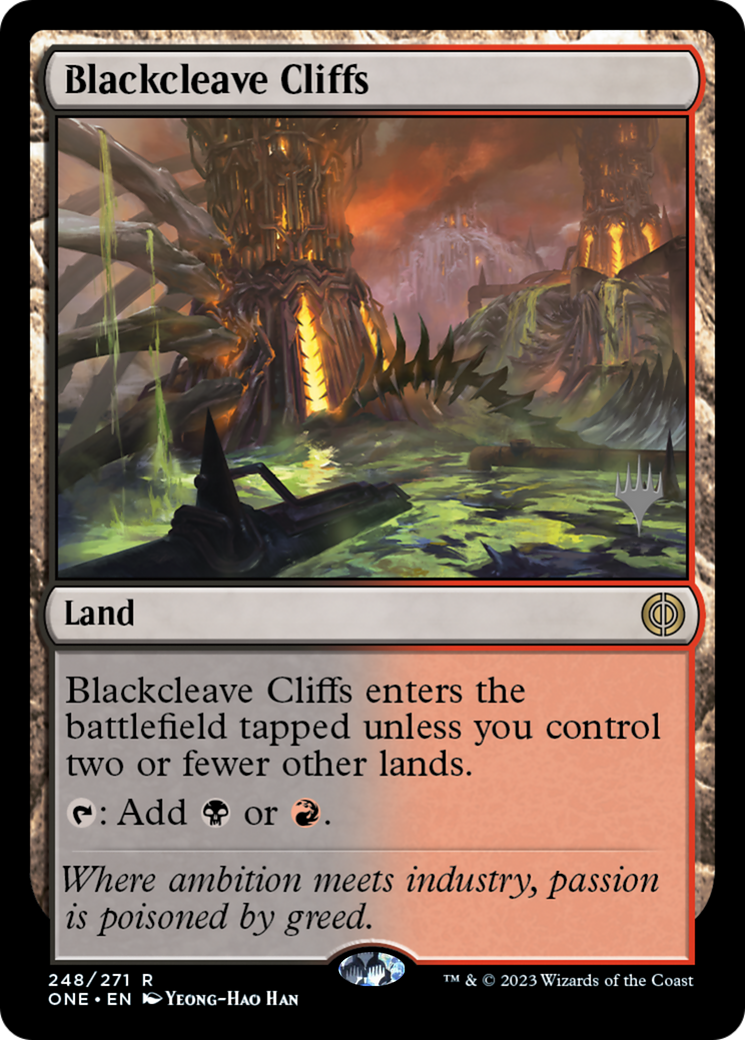 Blackcleave Cliffs (Promo Pack) [Phyrexia: All Will Be One Promos] | Card Citadel