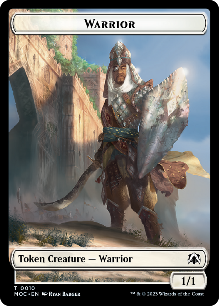 Warrior // Elspeth, Sun's Champion Emblem Double-Sided Token [March of the Machine Commander Tokens] | Card Citadel