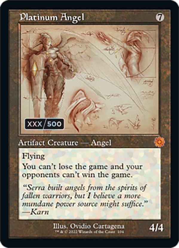 Platinum Angel (Retro Schematic) (Serial Numbered) [The Brothers' War Retro Artifacts] | Card Citadel