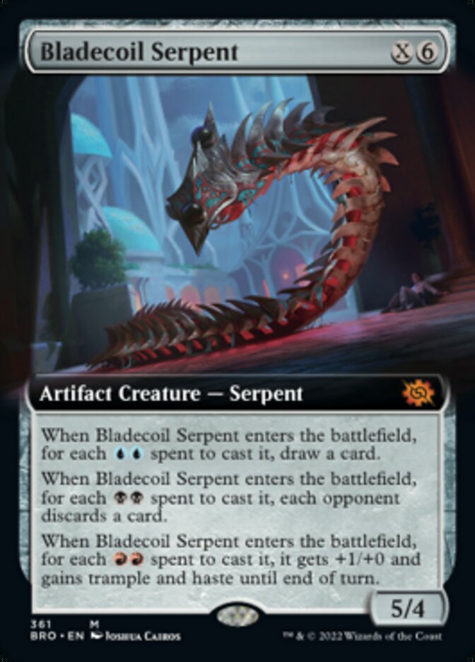 Bladecoil Serpent (Extended Art) [The Brothers' War] | Card Citadel