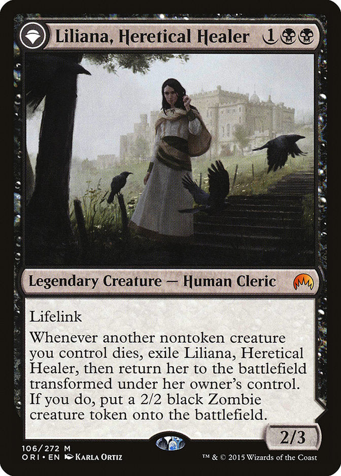 Liliana, Heretical Healer // Liliana, Defiant Necromancer [Magic Origins] | Card Citadel