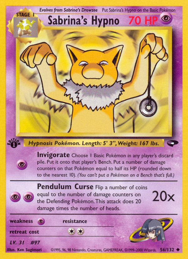 Sabrina's Hypno (56/132) [Gym Challenge 1st Edition] | Card Citadel