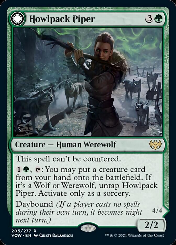 Howlpack Piper // Wildsong Howler [Innistrad: Crimson Vow] | Card Citadel