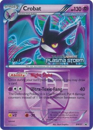 Crobat Team Plasma (BW51) (Staff Prerelease Promo) [Black & White: Black Star Promos] | Card Citadel