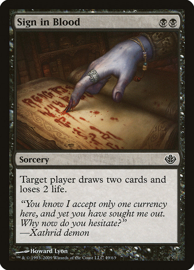 Sign in Blood [Duel Decks: Garruk vs. Liliana] | Card Citadel