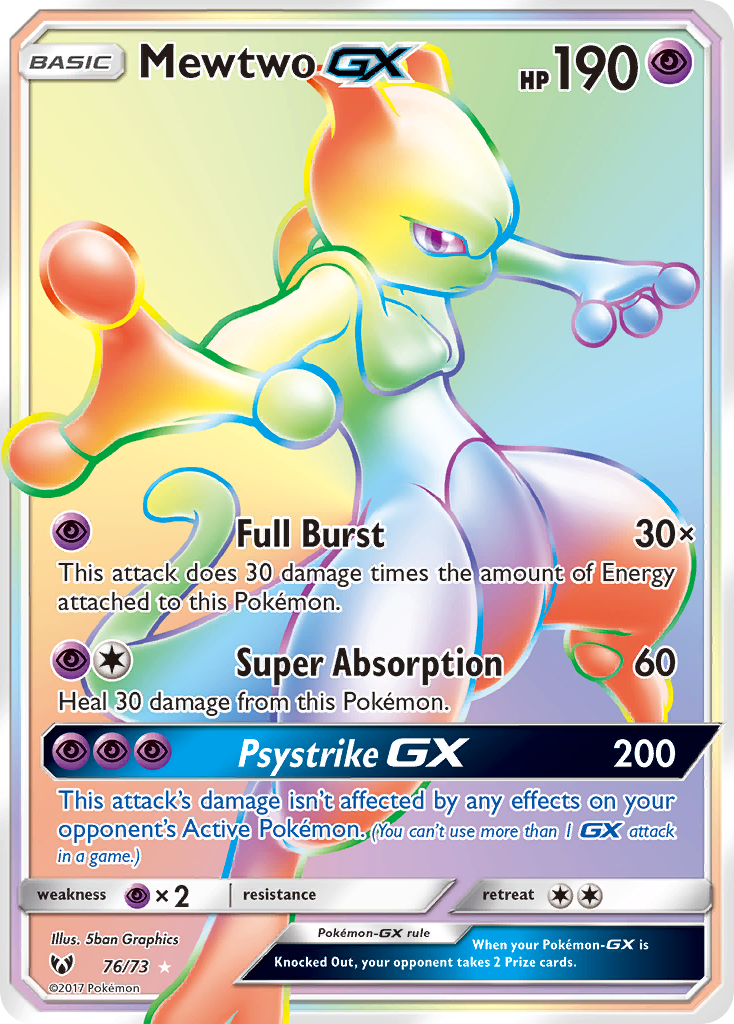 Mewtwo GX (76/73) [Sun & Moon: Shining Legends] | Card Citadel