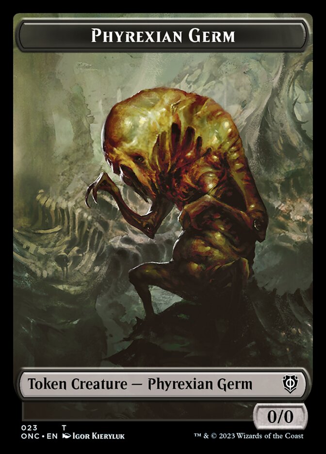 Phyrexian Mite (011) // Phyrexian Germ Double-Sided Token [Phyrexia: All Will Be One Commander Tokens] | Card Citadel