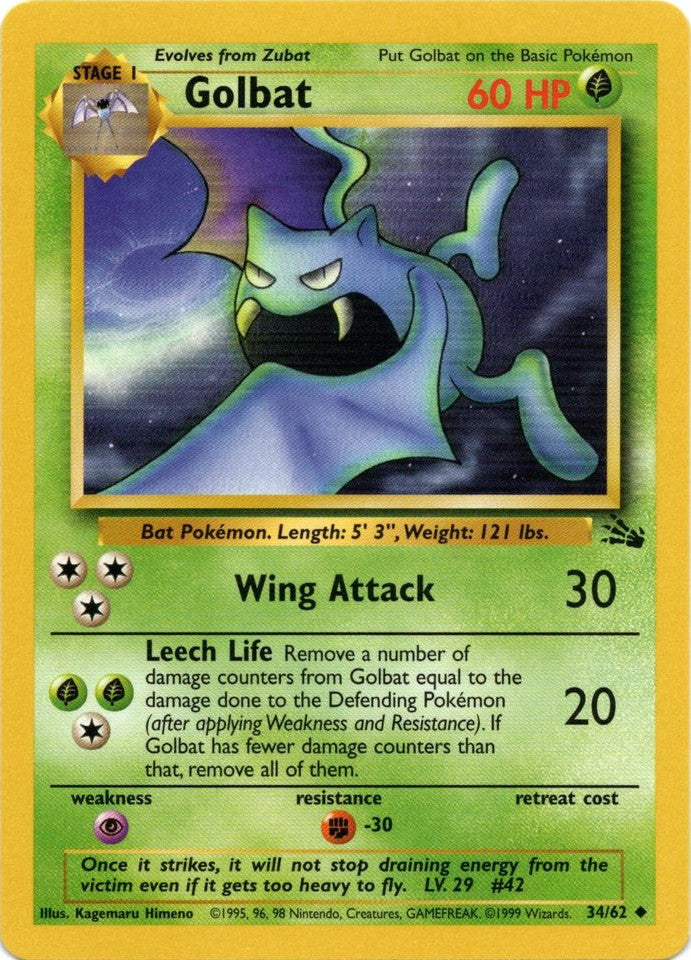 Golbat (34/62) [Fossil Unlimited] | Card Citadel