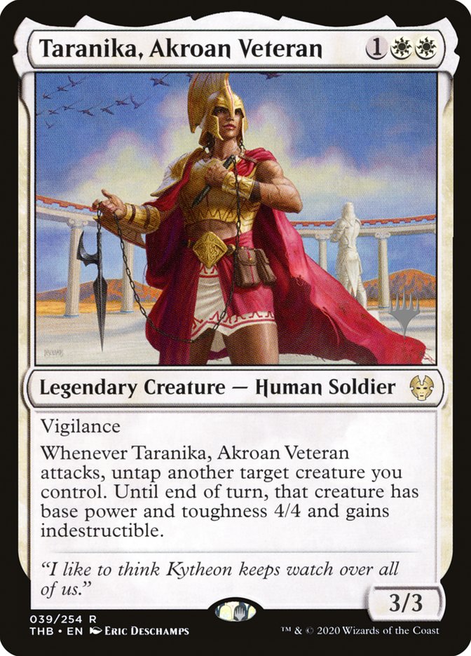 Taranika, Akroan Veteran (Promo Pack) [Theros Beyond Death Promos] | Card Citadel